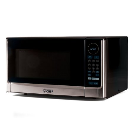 COMMERCIAL CHEF 1.4 Cu.Ft. Countertop Microwave Oven, 1100 Watts, Small Compact Size, 10 Power Levels, Stainless Steel CHM14110S6C